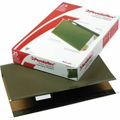 Hot Sale ⭐ Pendaflex Reinforced Hanging File Folders, Extra Capacity, 5-Tab, Legal Size, 2" Expansion, Standard Green, 25/Box (PFX 04153x2) 🎉 -legal paper Store unnamed file 851