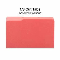 Buy ⭐ Quill Brand® File Folders, Assorted Tabs, 1/3-Cut, Legal, Red, 100/Box (741013RD) 😉 -legal paper Store unnamed file 865