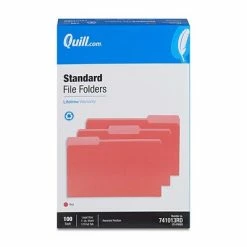 Buy ⭐ Quill Brand® File Folders, Assorted Tabs, 1/3-Cut, Legal, Red, 100/Box (741013RD) 😉 -legal paper Store unnamed file 866