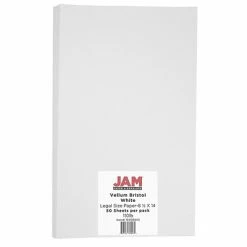 Cheapest 👍 Jam® Cardstock Paper JAM Paper Legal Vellum Bristol Index Paper, 110 Lbs., 8.5" X 14", White, 50/Pack (16928443) ⌛