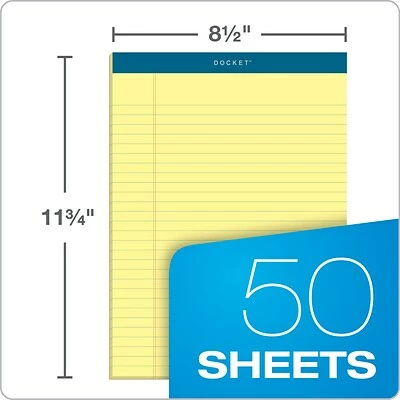Best deal 🎉 Tops® Docket® Legal Pads TOPS Docket Notepads, 8.5" X 11.75", Wide Ruled, Canary, 50 Sheets/Pad, 12 Pads/Pack (TOP63400) 🌟 4 Best deal 🎉 Tops® Docket® Legal Pads TOPS Docket Notepads, 8.5" X 11.75", Wide Ruled, Canary, 50 Sheets/Pad, 12 Pads/Pack (TOP63400) 🌟 - Image 2
