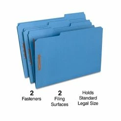 Best Sale 👏 Quill Brand® 1/3-Cut Assorted 2-Fastener File Folders, , Legal, Blue, 50/Box (7358BE) 🎁